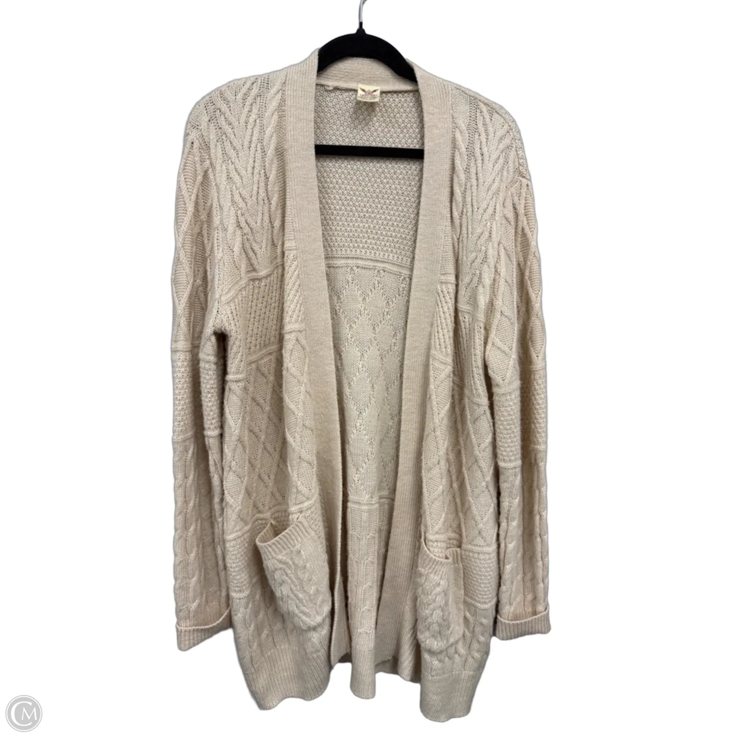 Sweater Cardigan By Faded Glory In Cream, Size: Xxl