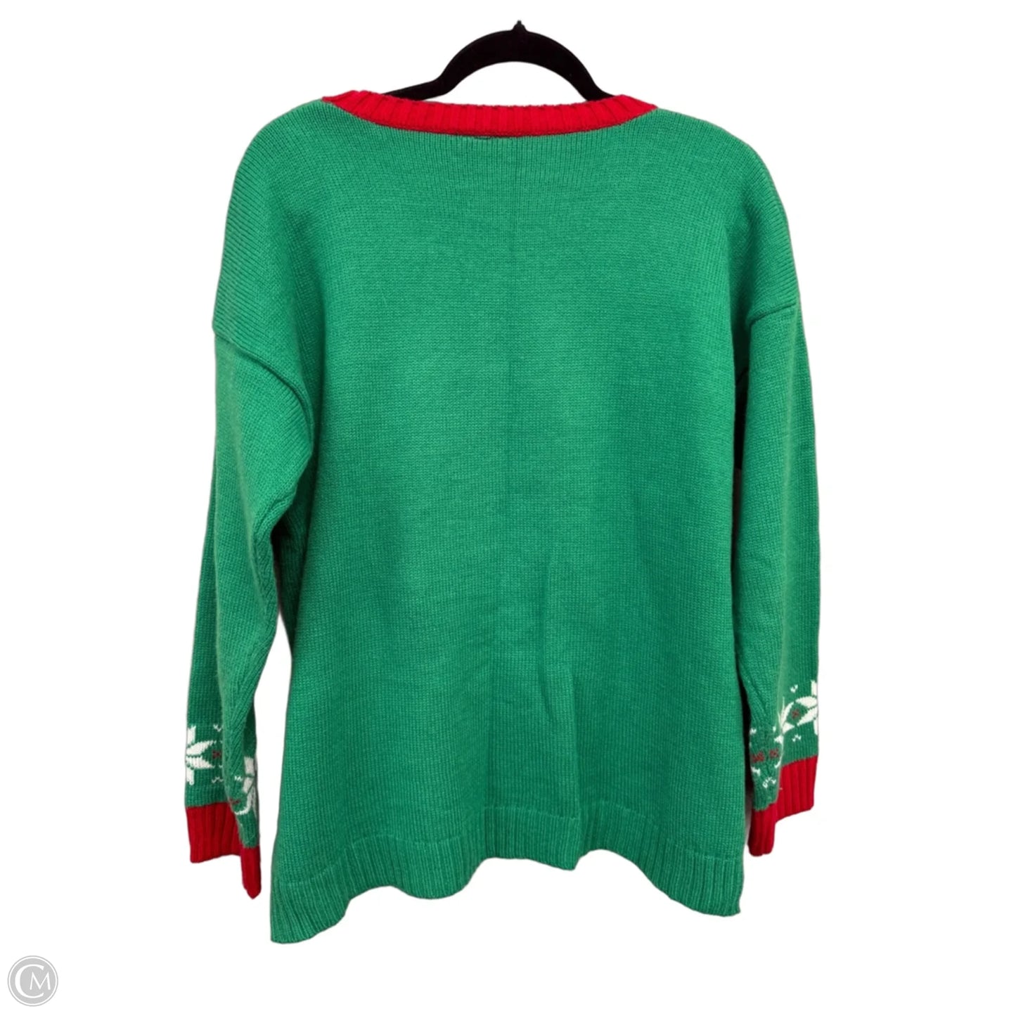 Sweater By New Directions In Green & Red, Size: Xlp