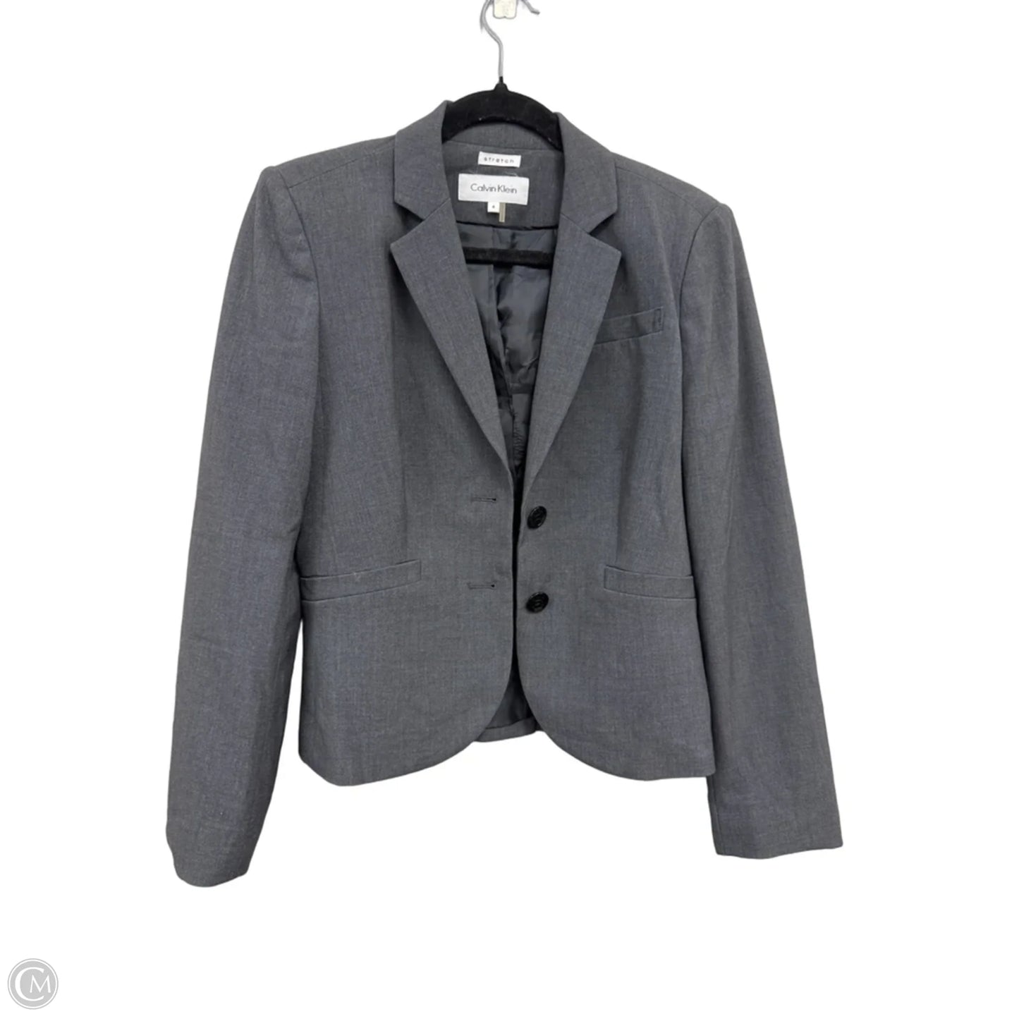 Blazer By Calvin Klein In Grey, Size: 4