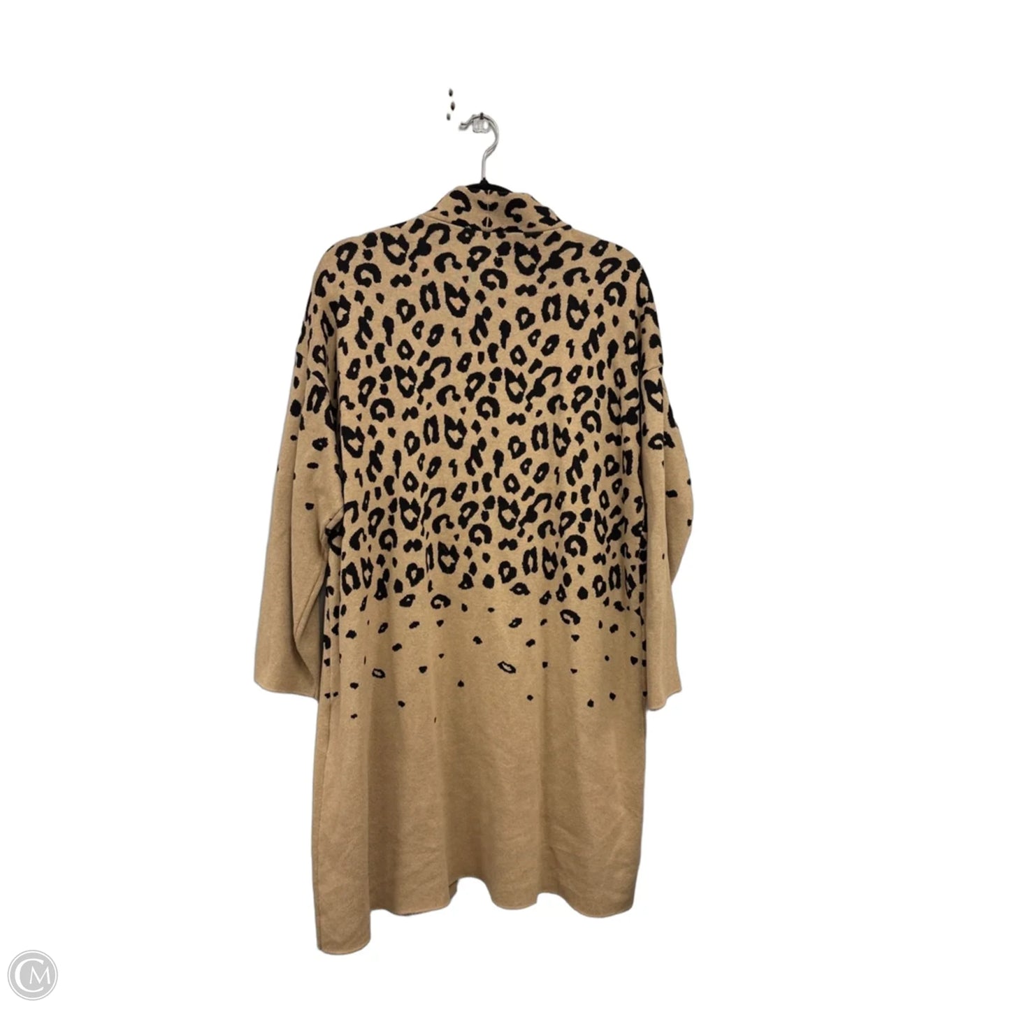 Sweater Cardigan By Anne Klein In Black & Tan, Size: 1x
