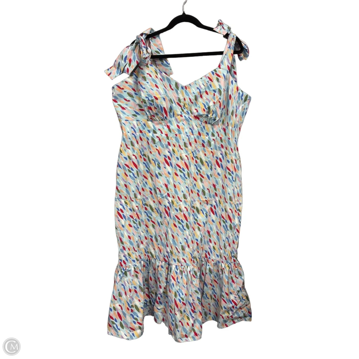 Dress Casual Midi By Eloquii In Blue & Yellow, Size: 22