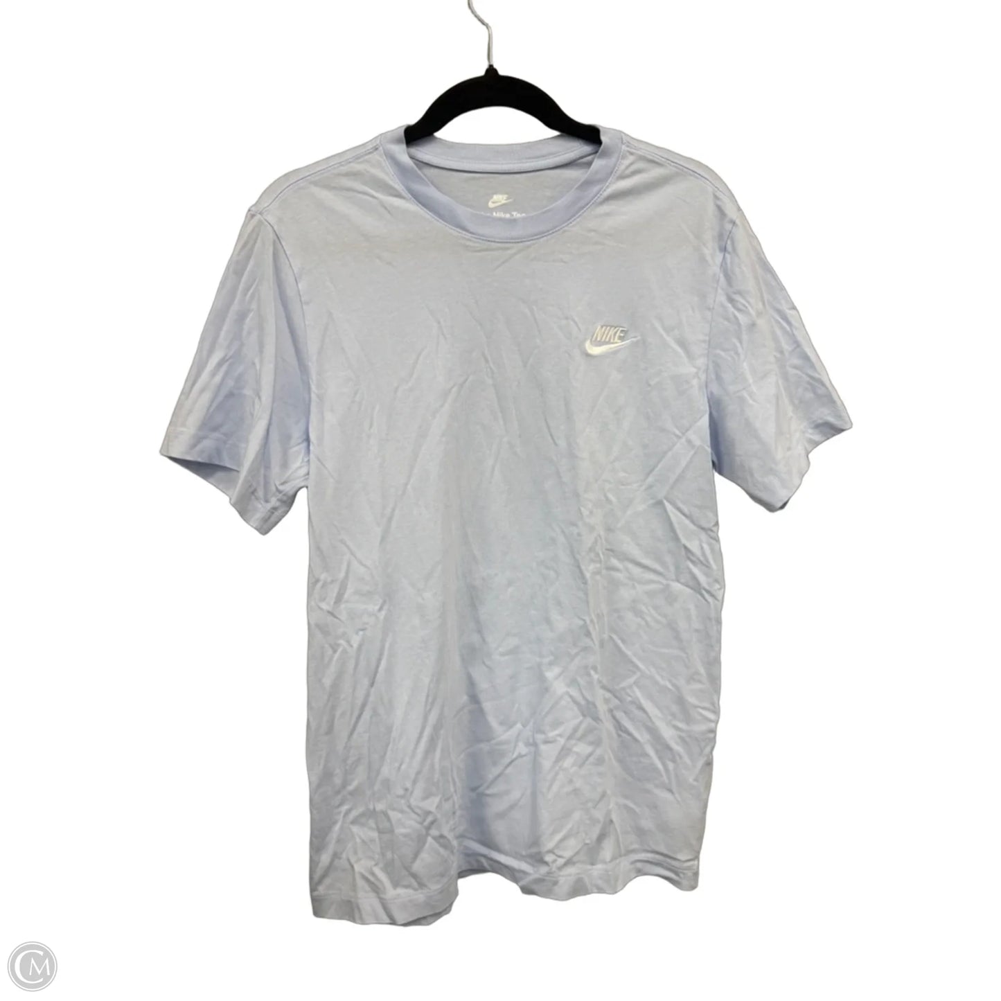Athletic Top Short Sleeve By Nike Apparel In Blue & White, Size: M