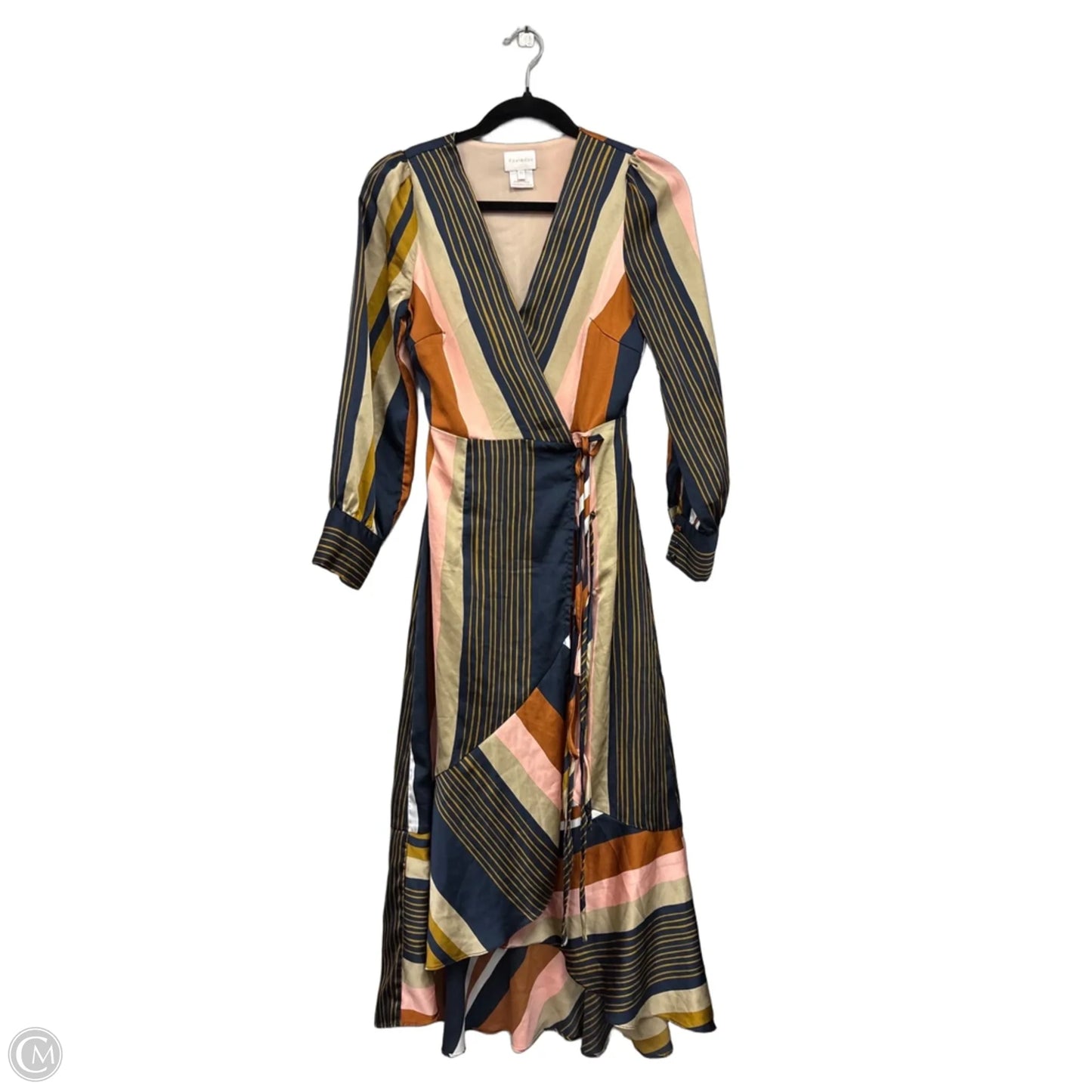 Dress Casual Maxi By Clothes Mentor In Blue & Gold, Size: Xs