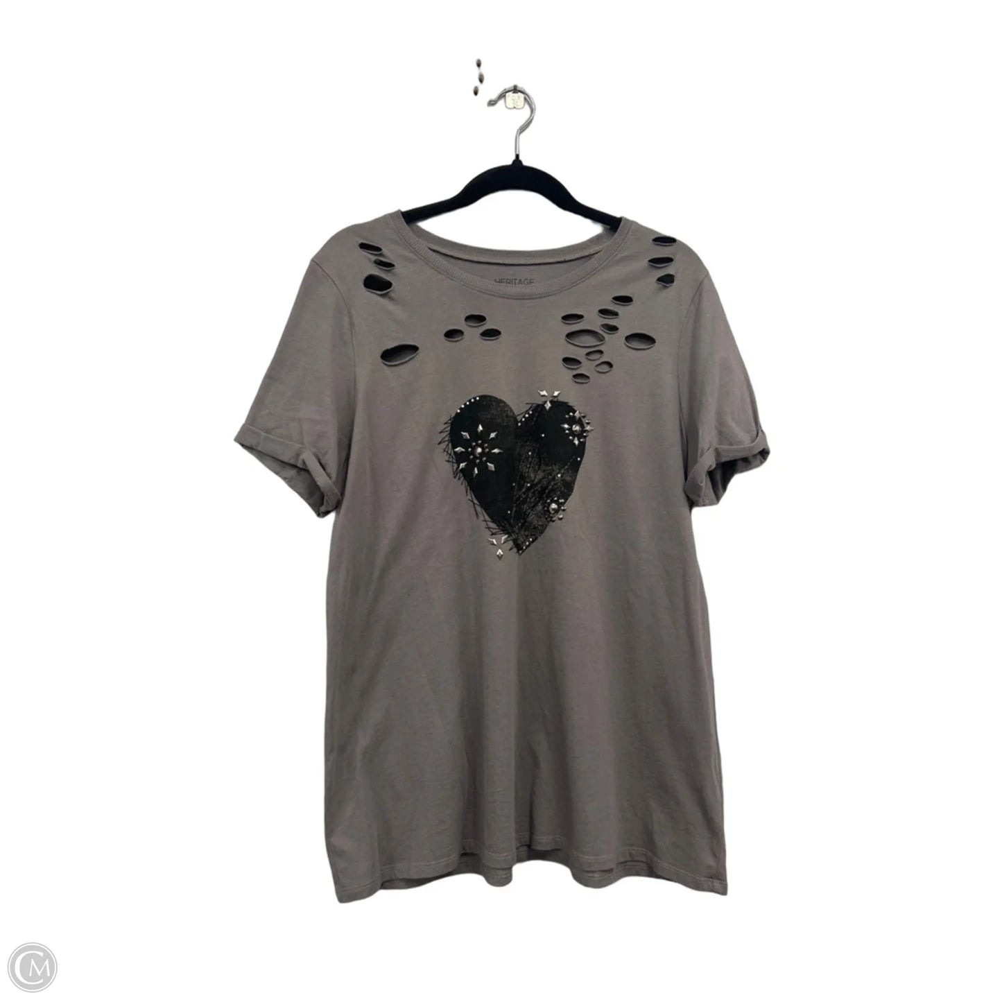 Top Short Sleeve Basic By Torrid In Taupe, Size: L