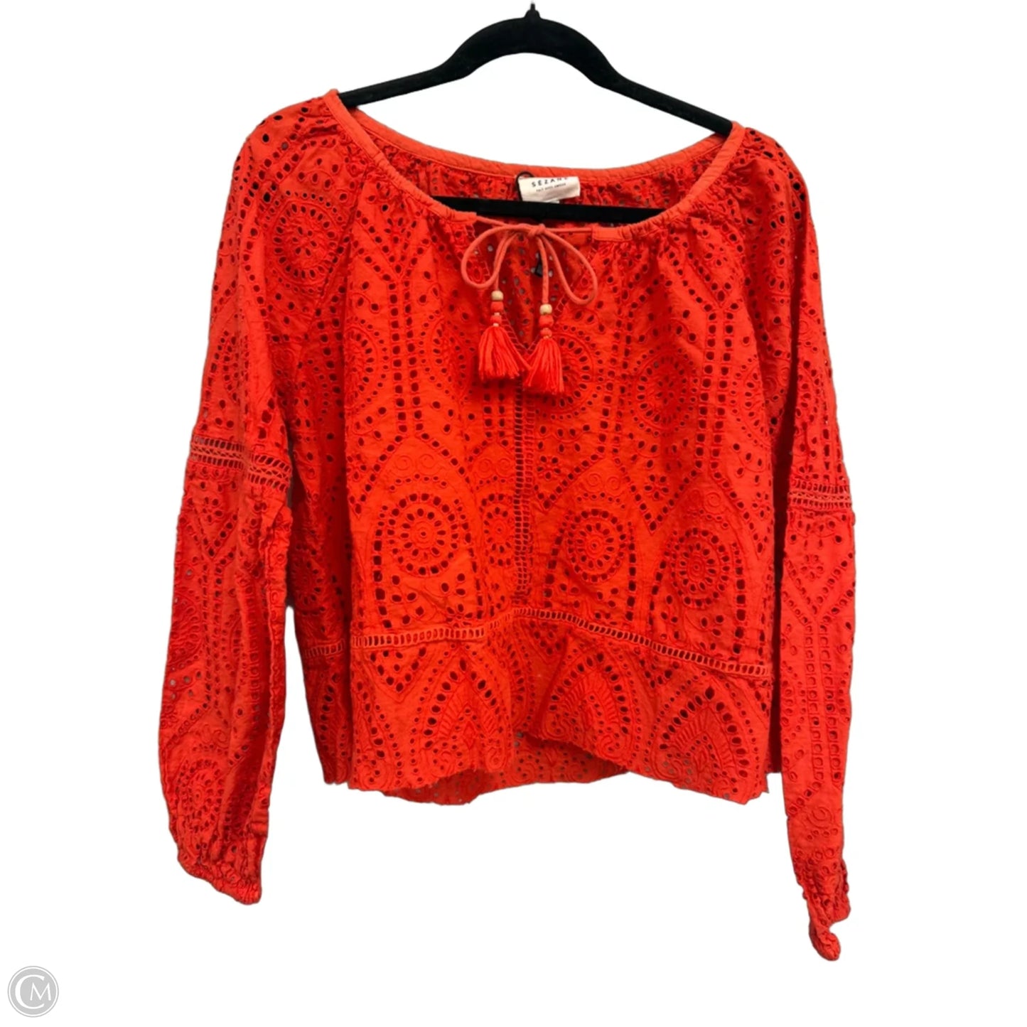 Blouse Long Sleeve By Sezane In Orange, Size: M