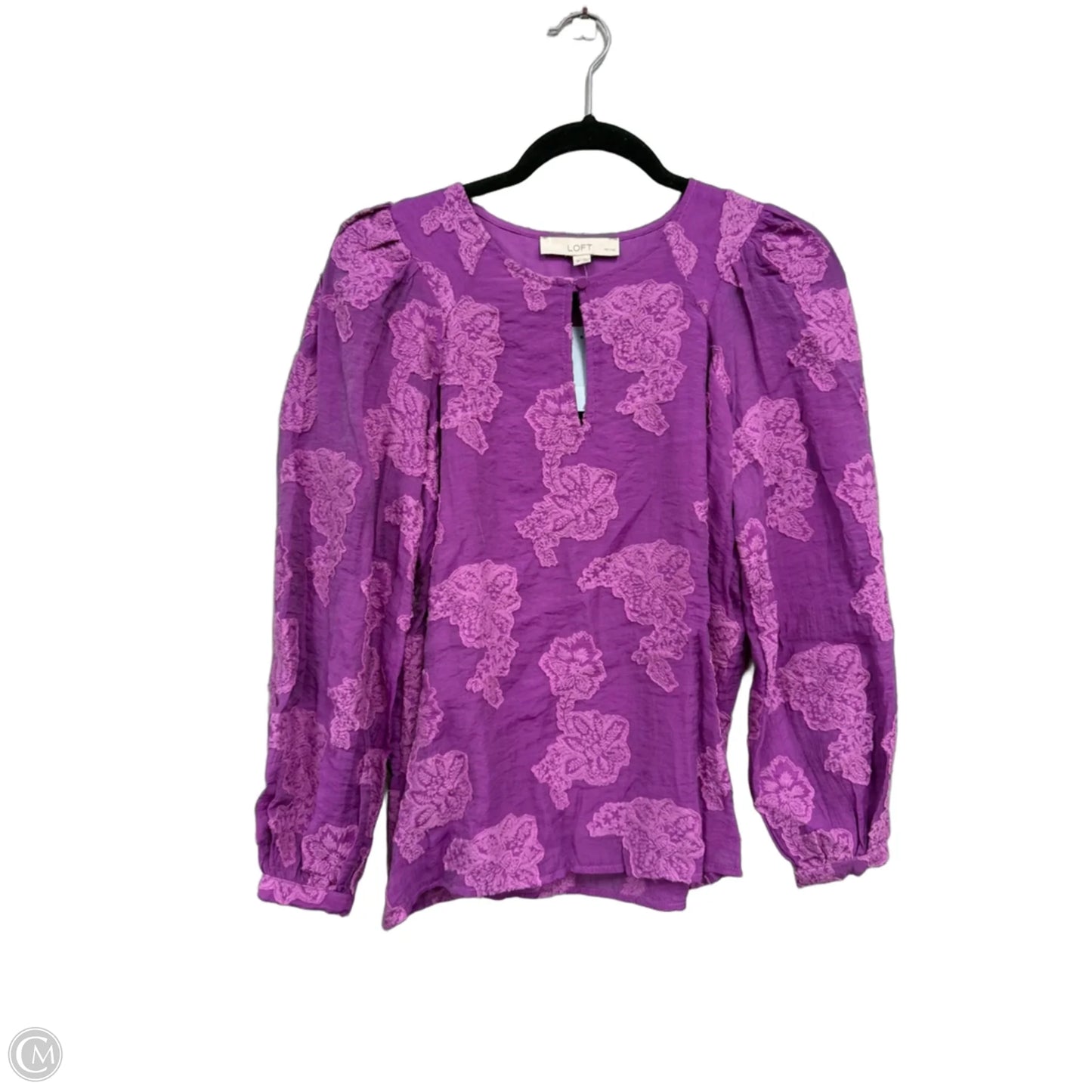 Blouse Long Sleeve By Loft In Purple, Size: Sp