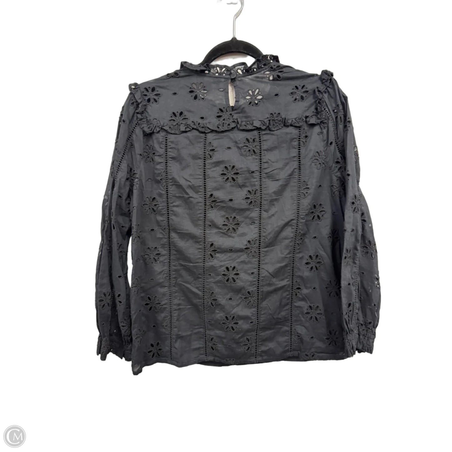 Blouse Long Sleeve By J. Crew In Black, Size: M