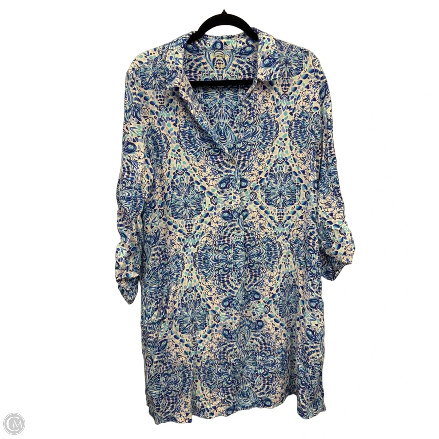 Dress Designer By Lilly Pulitzer In Blue & White, Size: M