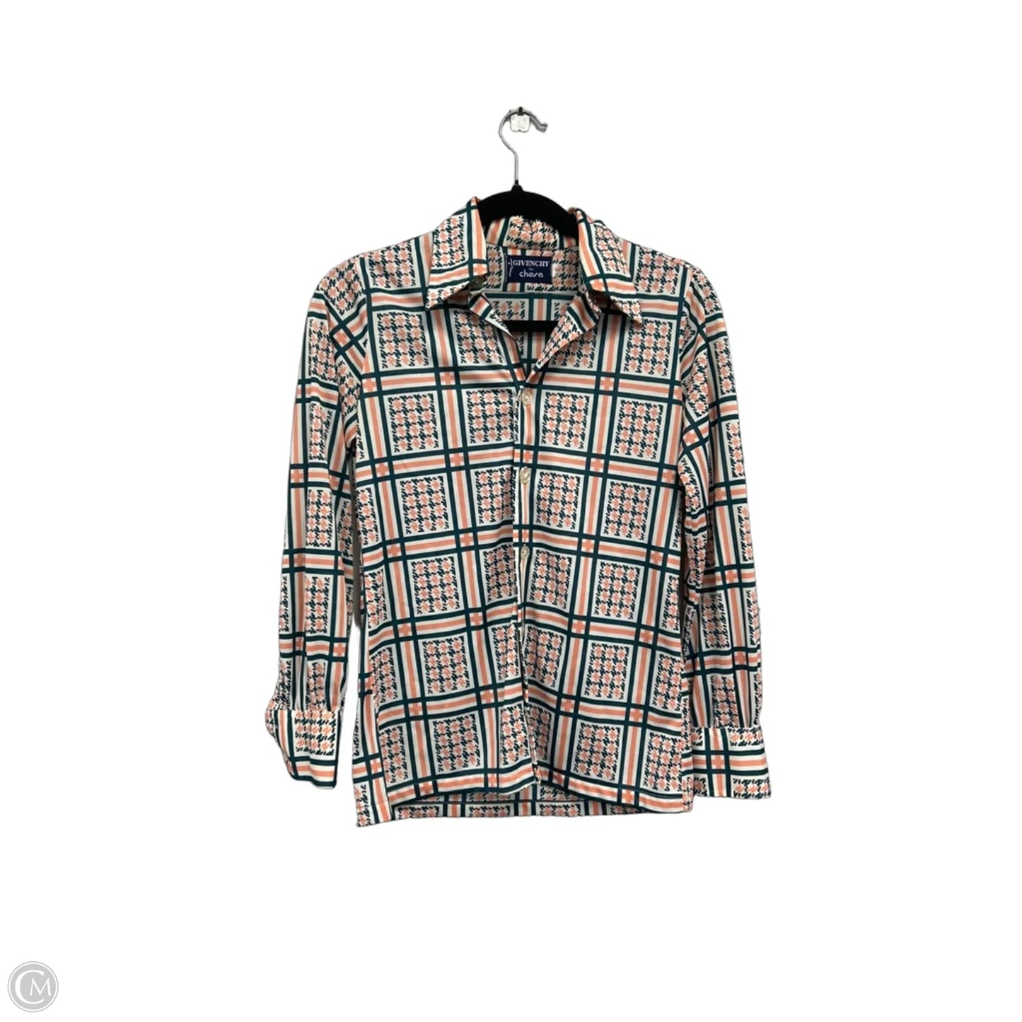 Blouse Long Sleeve By Cmb In Green & Pink, Size: S