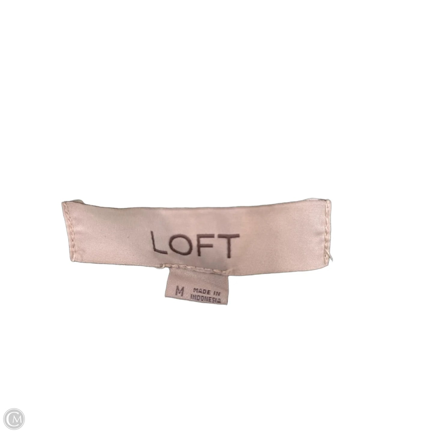Blouse Short Sleeve By Loft In Green & White, Size: M