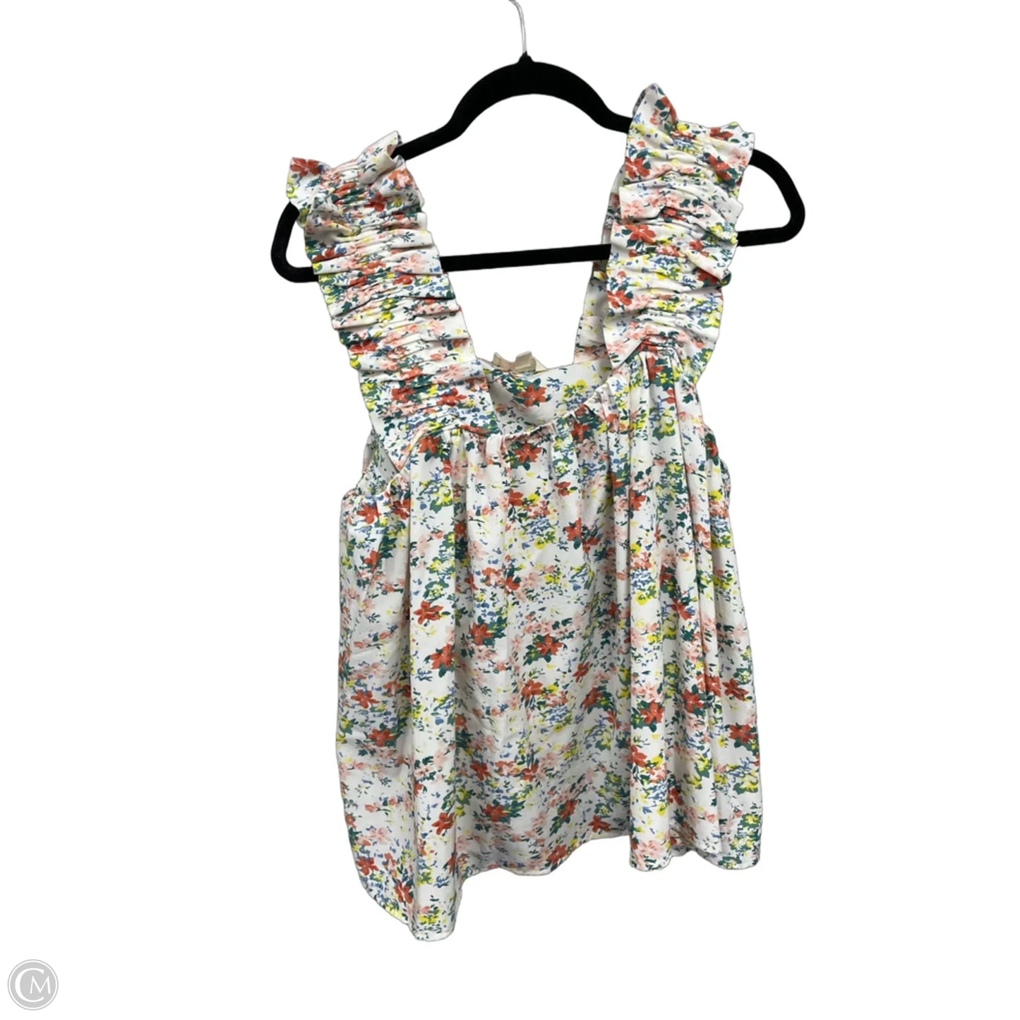 Blouse Sleeveless By Entro In Blue & Cream, Size: M