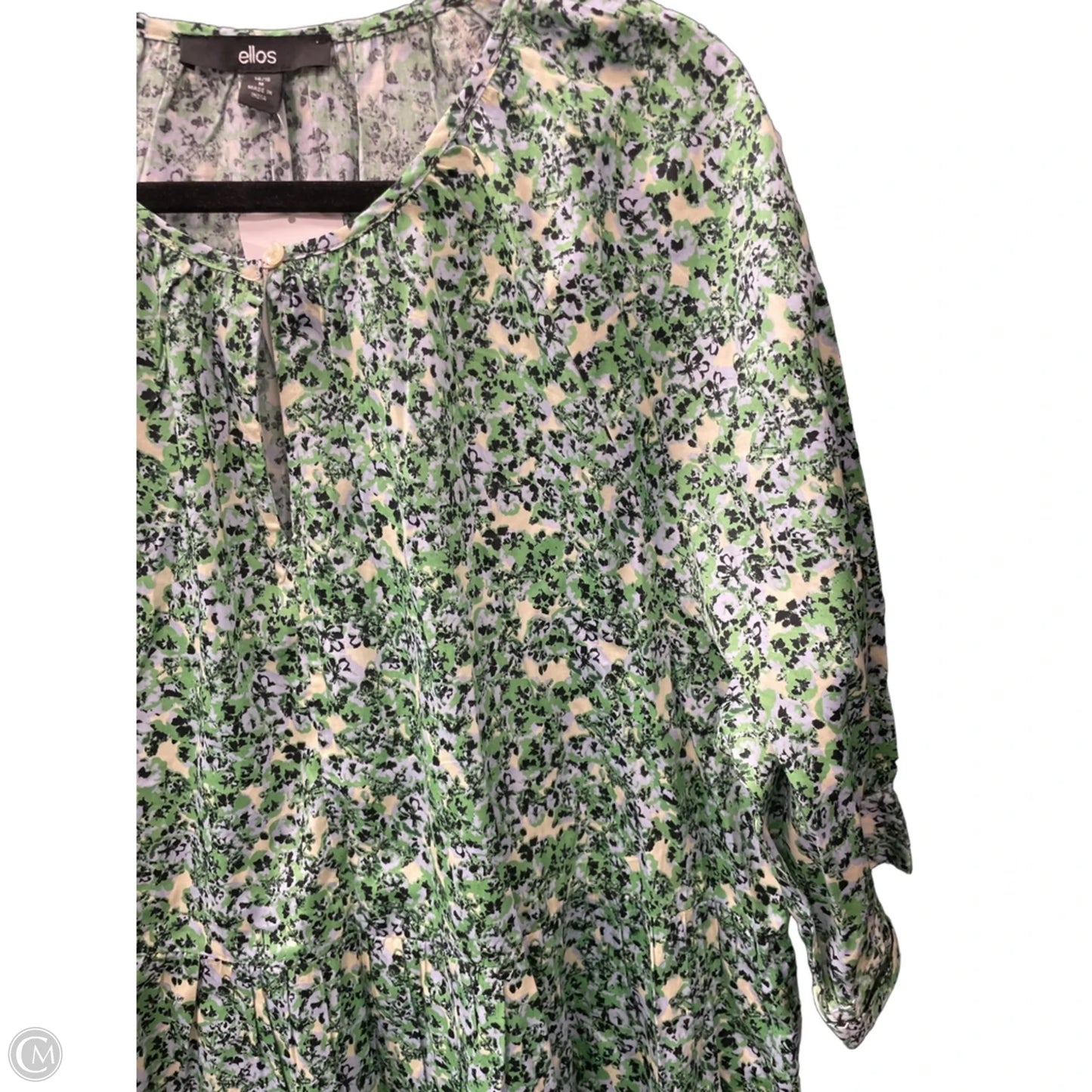 Dress Casual Maxi By Ellos In Green & Yellow, Size: 14