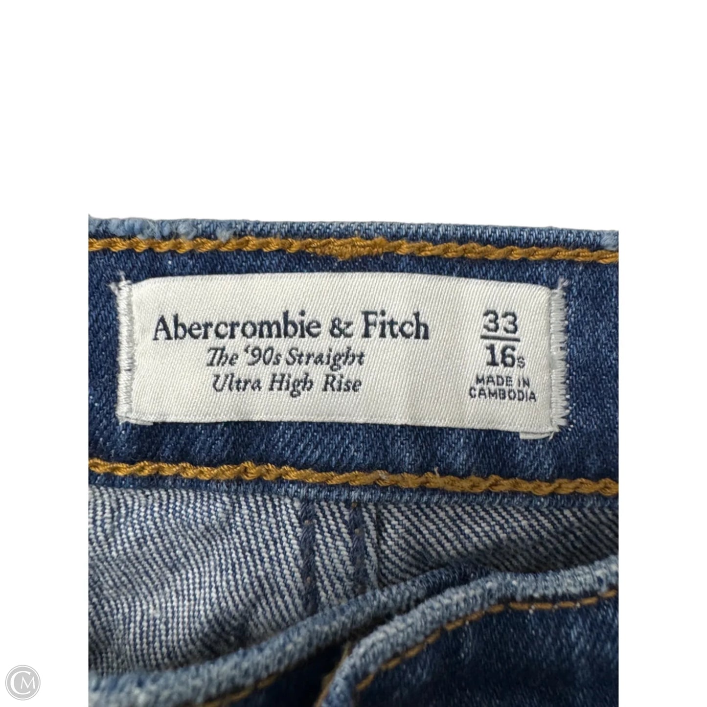 Jeans Straight By Abercrombie And Fitch In Blue Denim, Size: 16