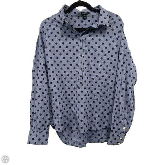 Blouse Long Sleeve By J. Crew In Blue, Size: L
