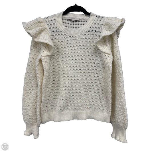 Sweater By Loft In Cream, Size: L