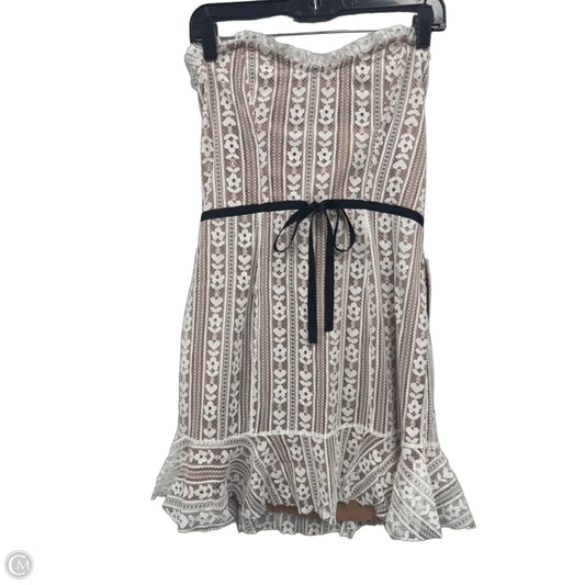 Dress Casual Short By For Love & Lemons In Tan & White, Size: M