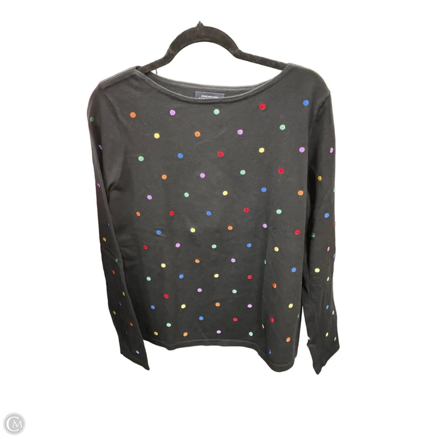 Sweater By Jones New York In Black & Red, Size: L