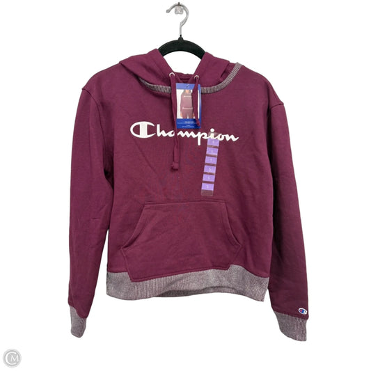 Athletic Sweatshirt Hoodie By Champion In Maroon, Size: S