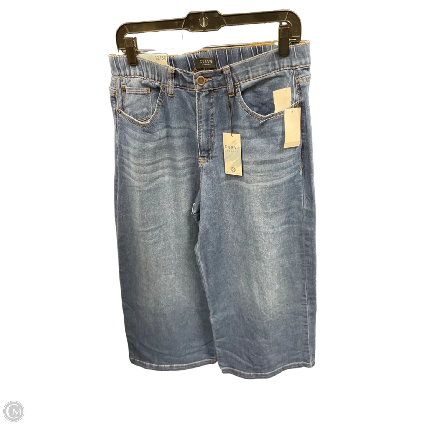 Jeans Wide Leg By Curve Appeal In Blue Denim, Size: 10