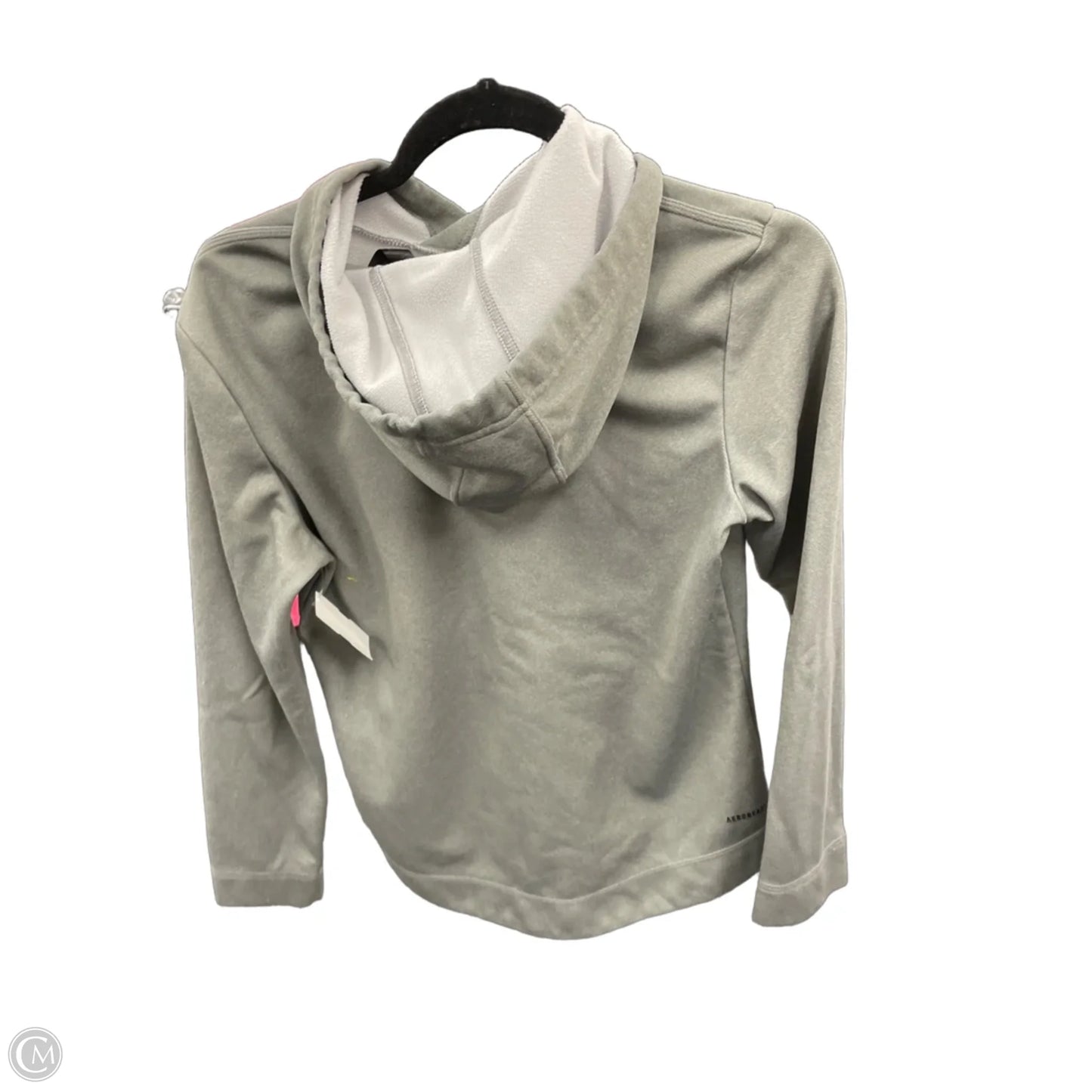 Athletic Sweatshirt Hoodie By Adidas In Grey & White, Size: S