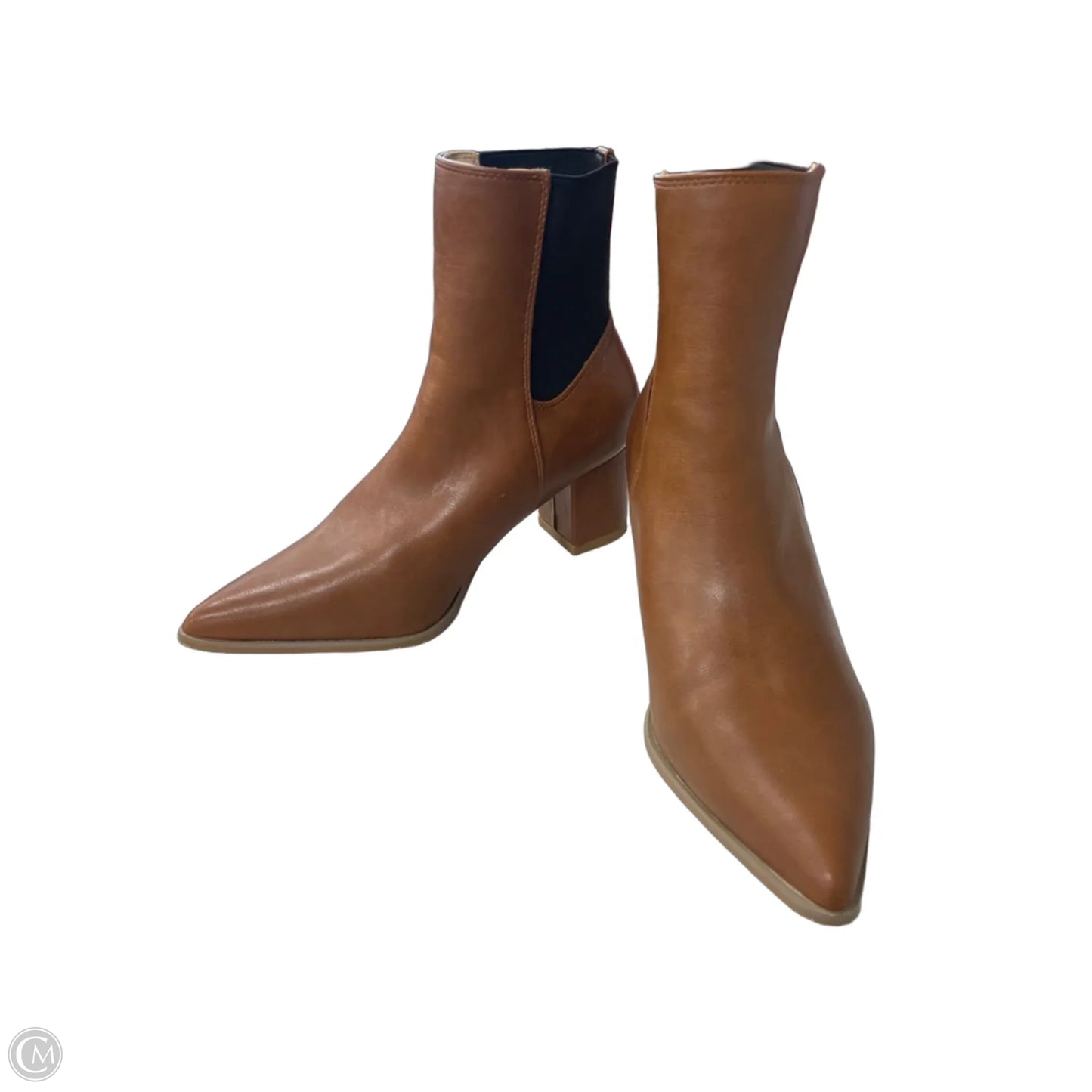 Boots Ankle Heels By Clothes Mentor In Brown, Size: 7