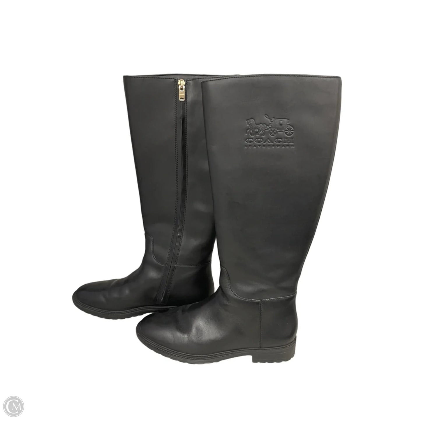 Boots Designer By Coach In Black, Size: 8.5