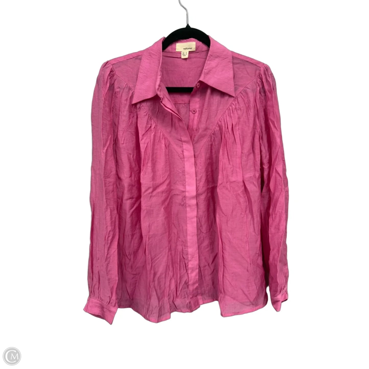 Blouse Long Sleeve By The Korner In Pink, Size: M