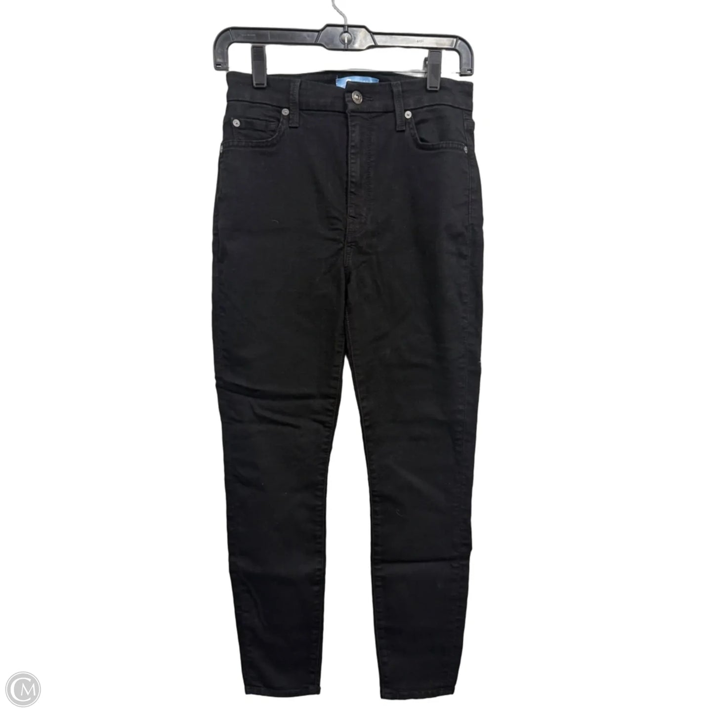 Jeans Skinny By 7 For All Mankind In Black Denim, Size: 4