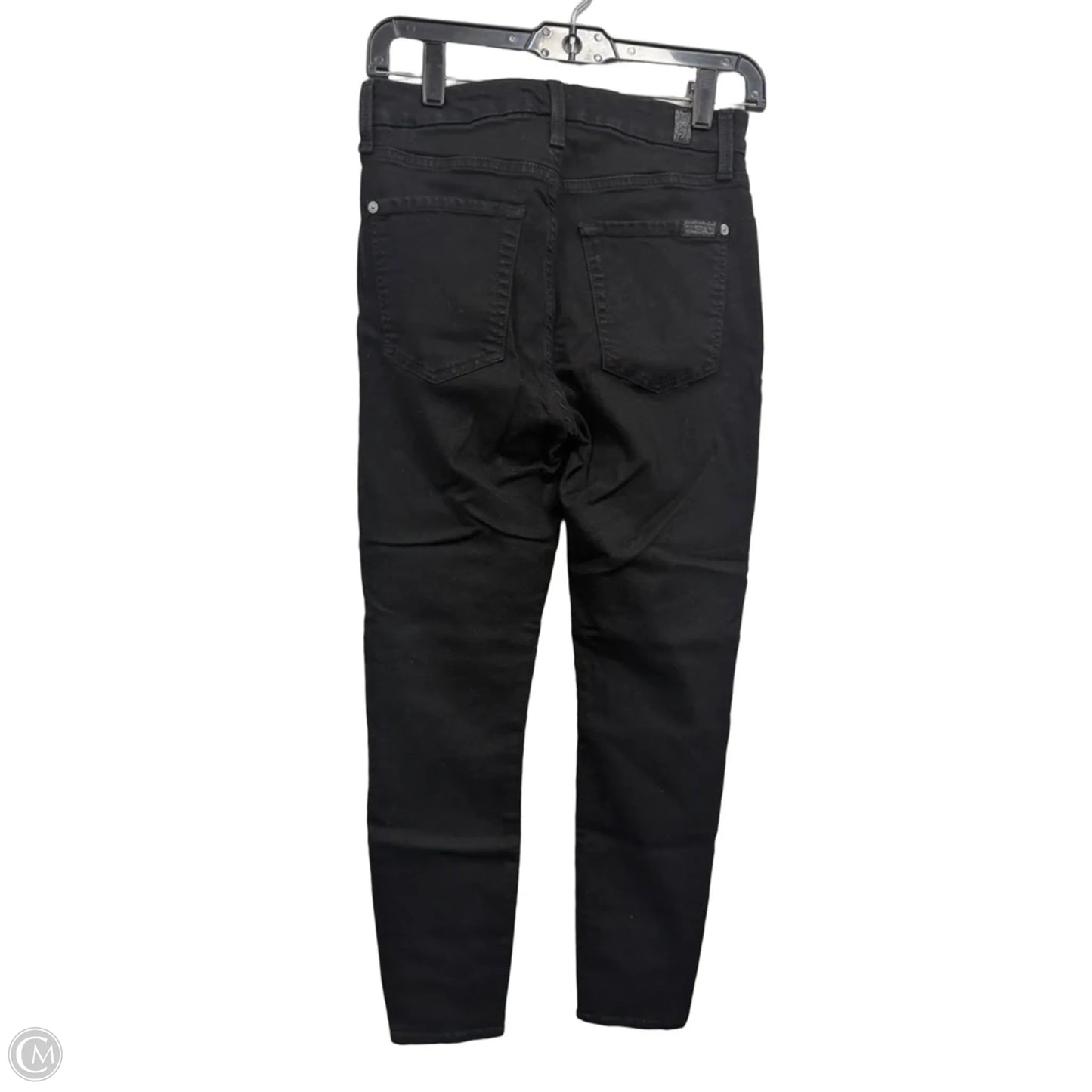 Jeans Skinny By 7 For All Mankind In Black Denim, Size: 4