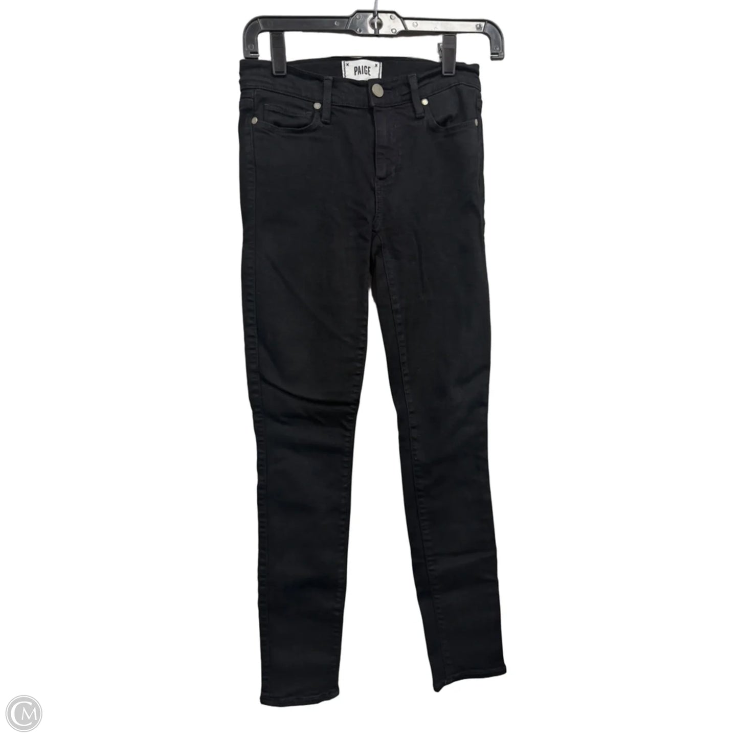 Jeans Skinny By Paige In Black Denim, Size: 4