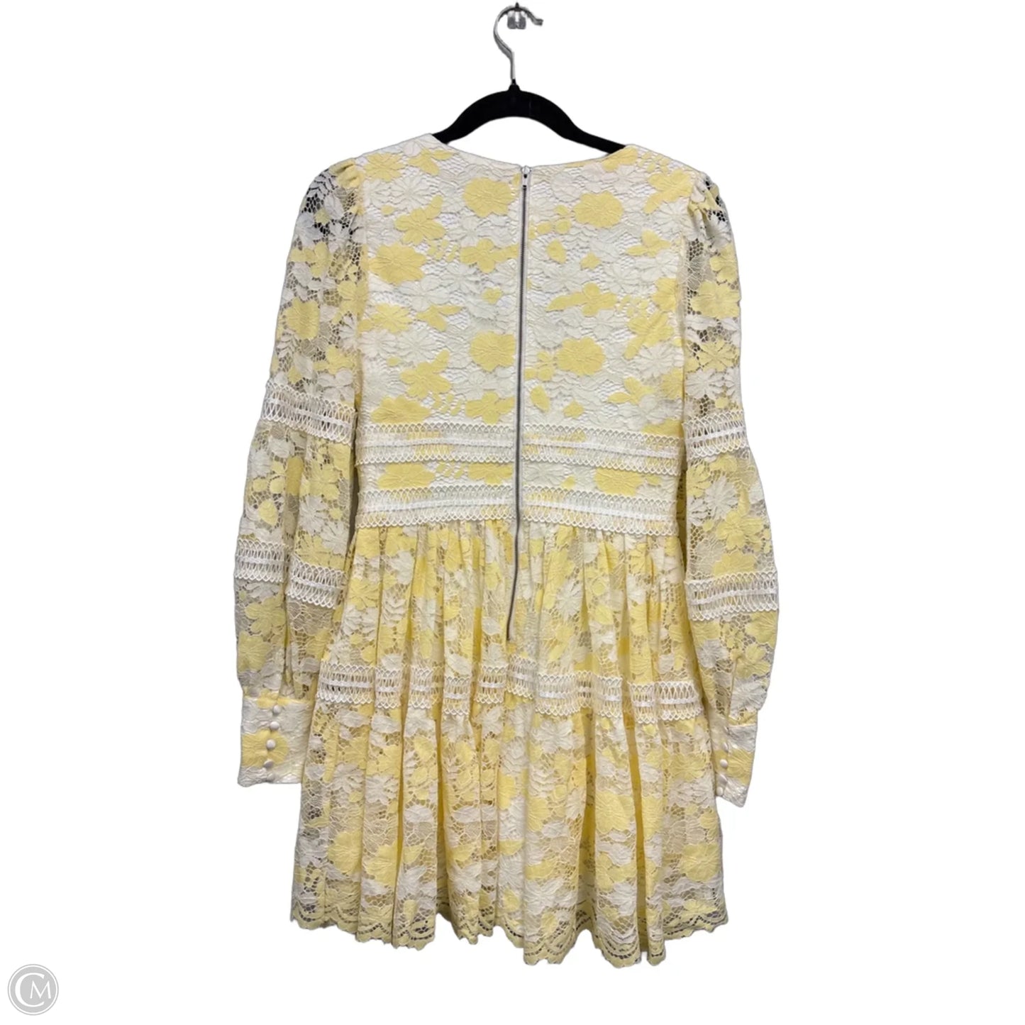 Dress Casual Short By Bardot In White & Yellow, Size: 4