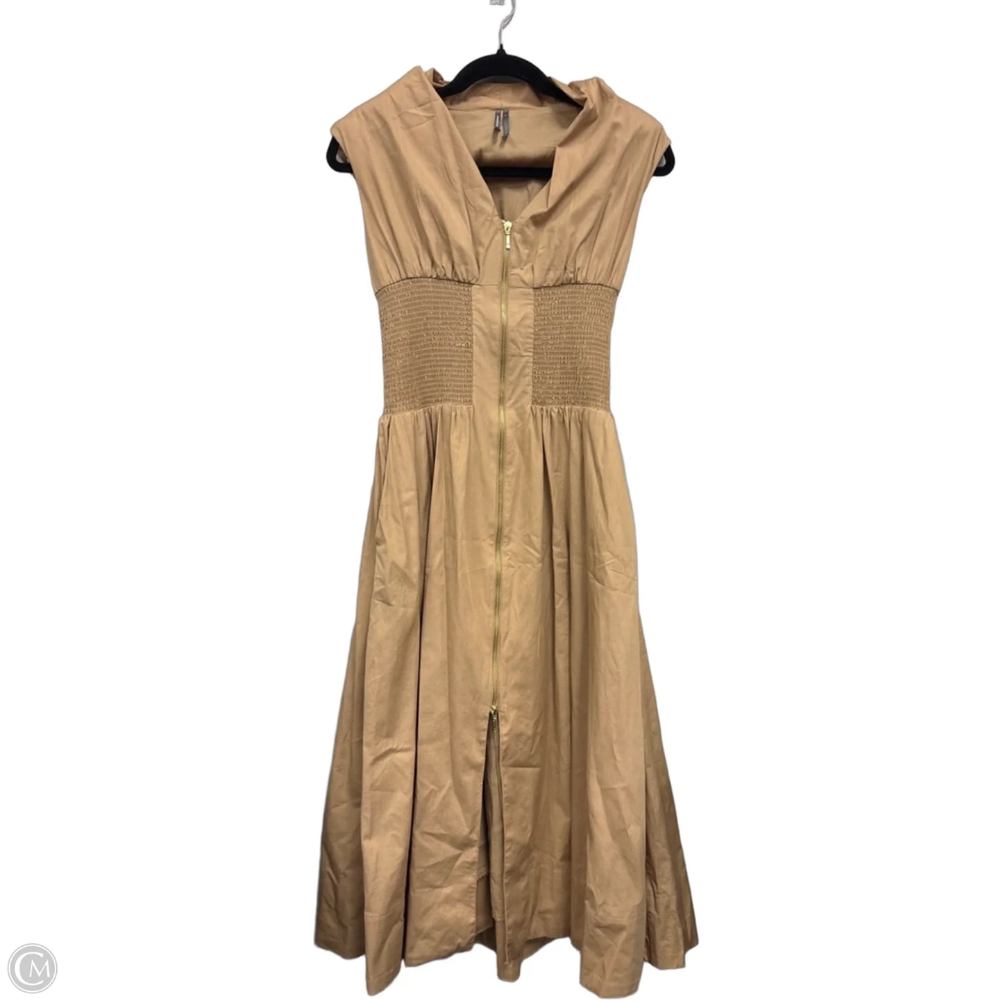 Dress Casual Midi By Anthropologie In Tan, Size: Xs