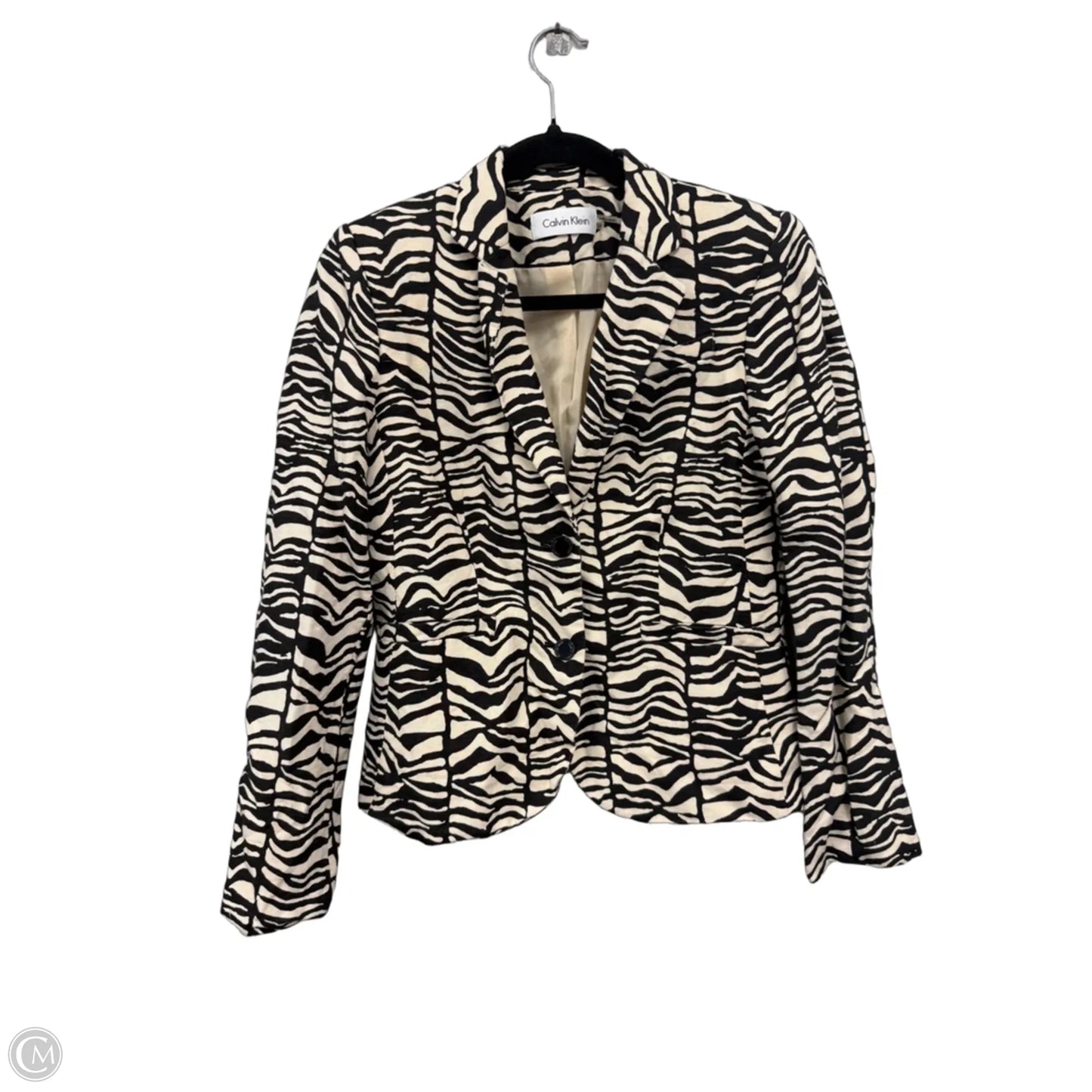 Blazer By Calvin Klein In Black & Cream, Size: 6