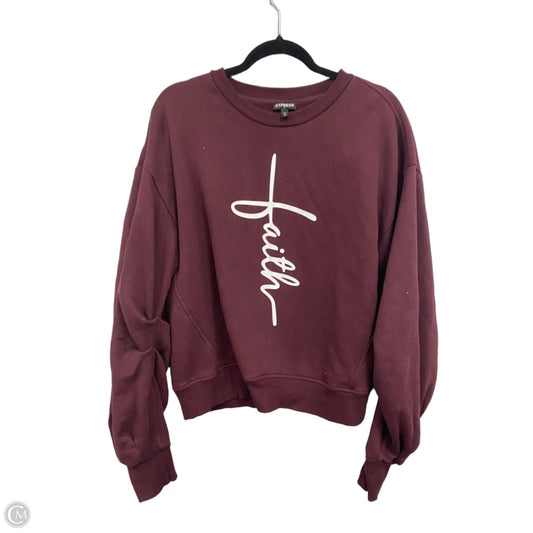 Sweatshirt Crewneck By Express In Maroon, Size: M