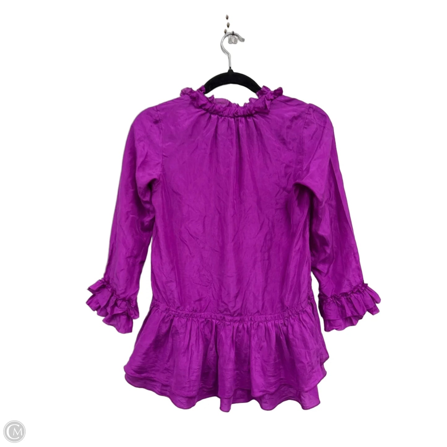 Blouse Long Sleeve By Rebecca Taylor In Purple, Size: 2