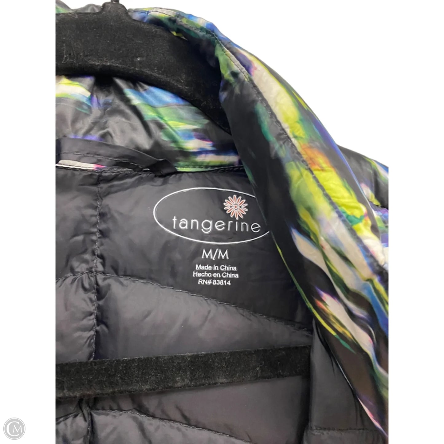 Vest Puffer & Quilted By Tangerine In Black & Green, Size: M
