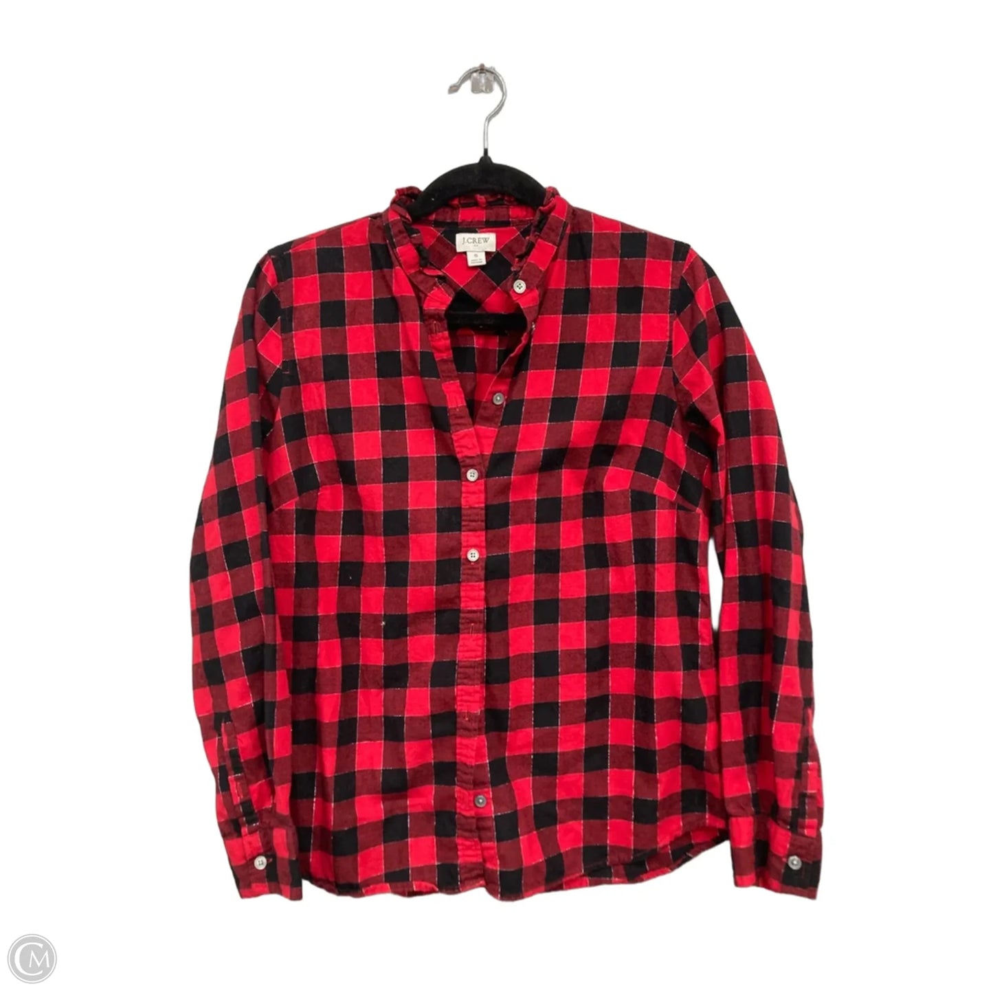 Blouse Long Sleeve By J. Crew In Black & Red, Size: S