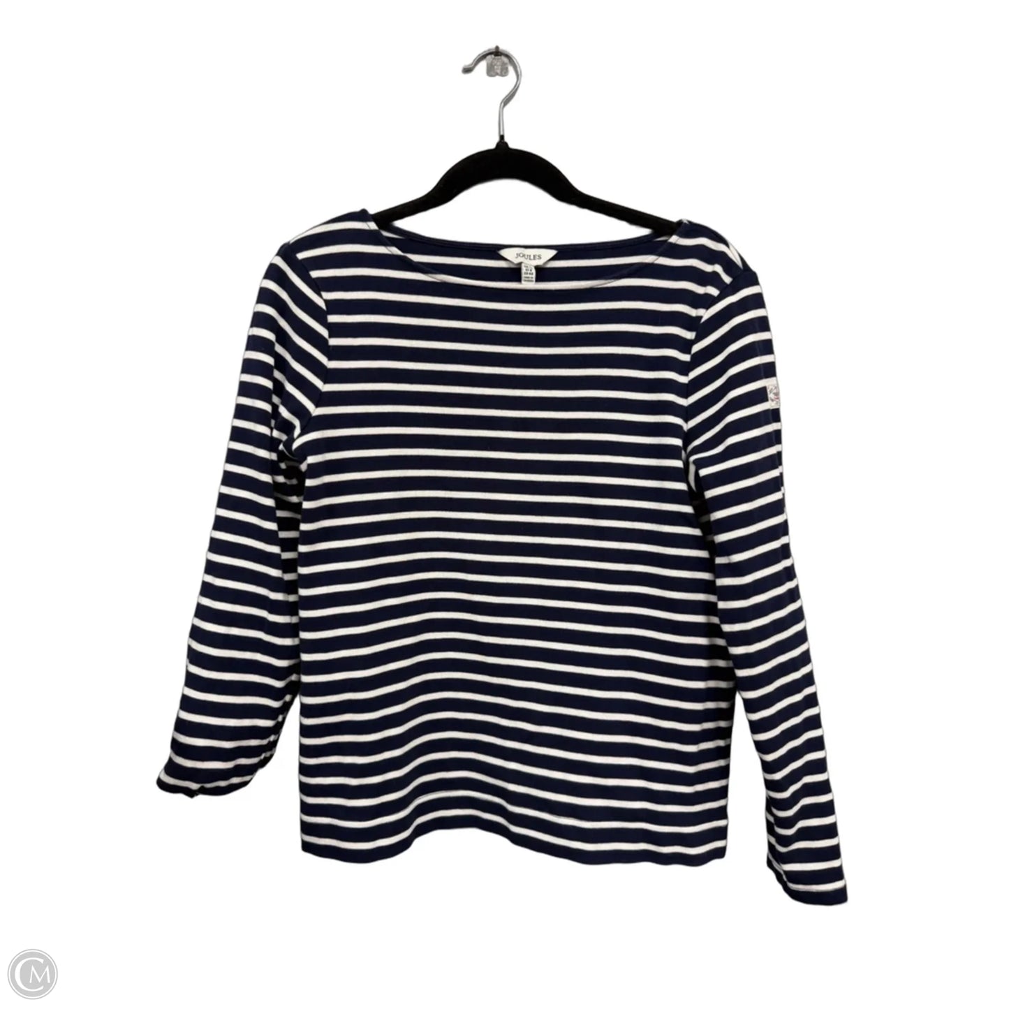 Top Long Sleeve By Joules In Blue & White, Size: 8