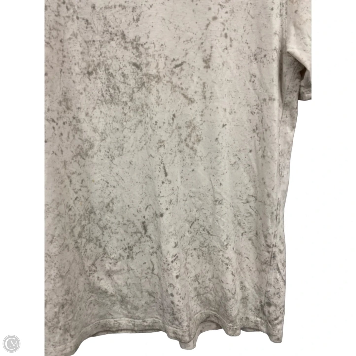 Athletic Top Short Sleeve By Lululemon In Grey & White, Size: 2