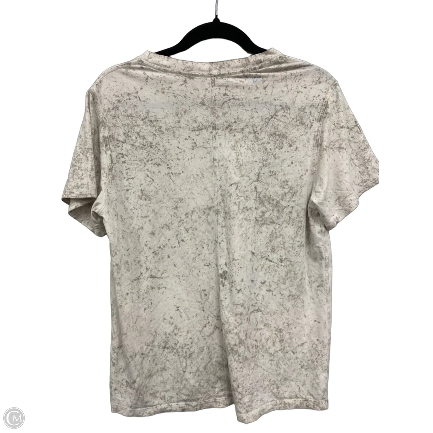 Athletic Top Short Sleeve By Lululemon In Grey & White, Size: 2