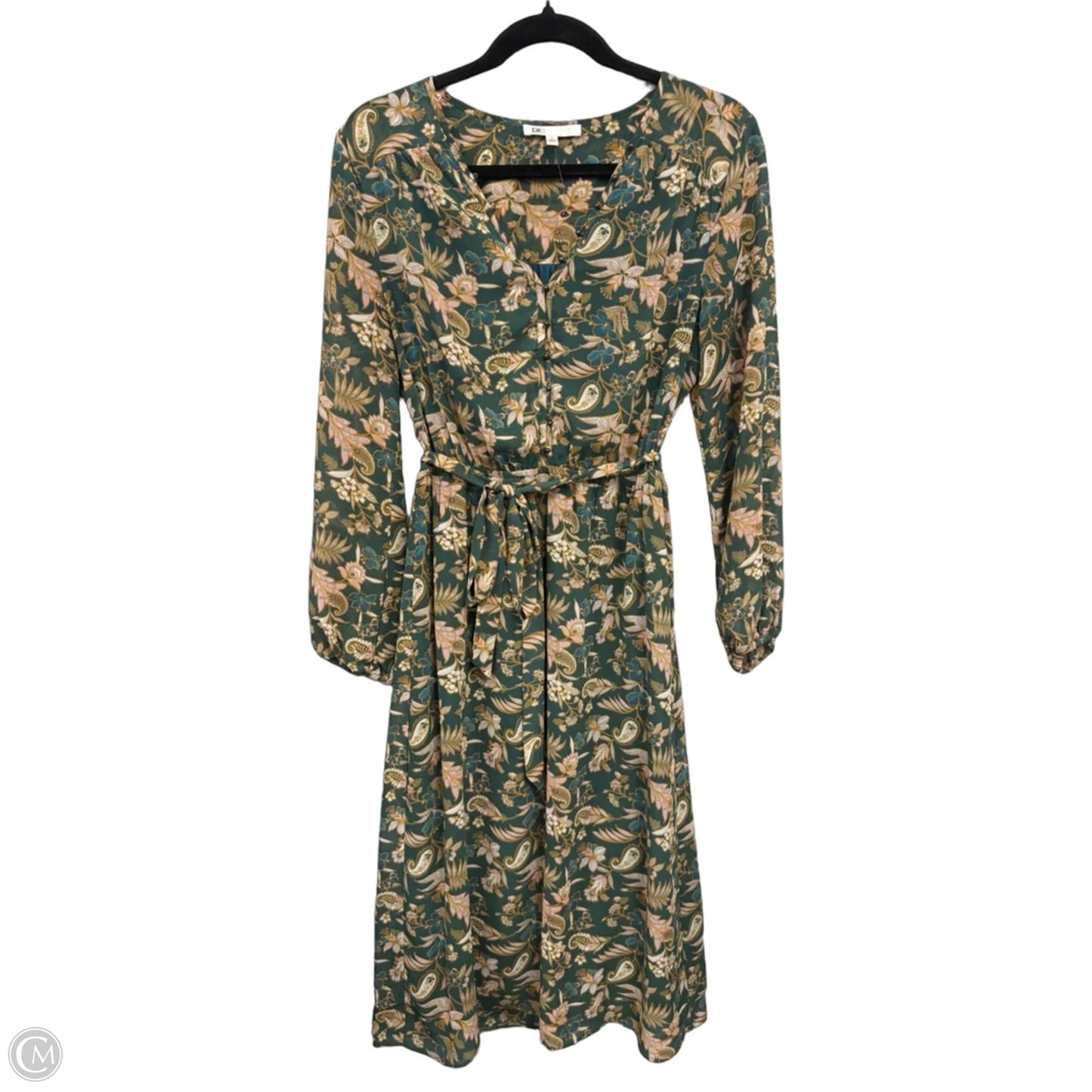 Dress Casual Midi By Dr2 In Green & Pink, Size: S