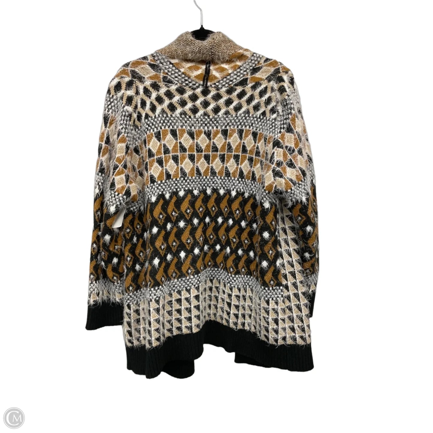 Sweater Cardigan By Clothes Mentor In Black & Brown, Size: 1x