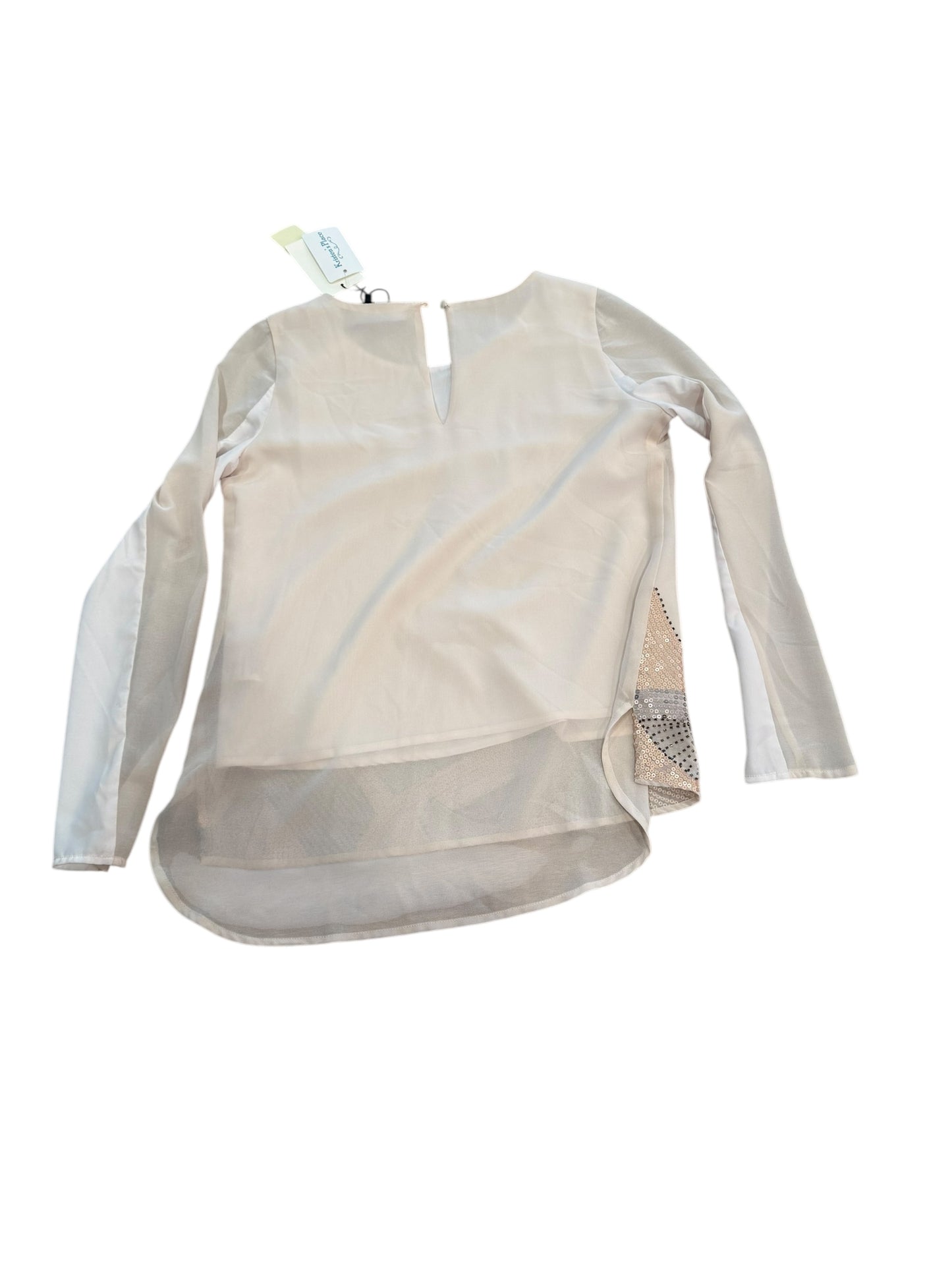 Blouse Long Sleeve By Mm Couture In Cream, Size: Xs