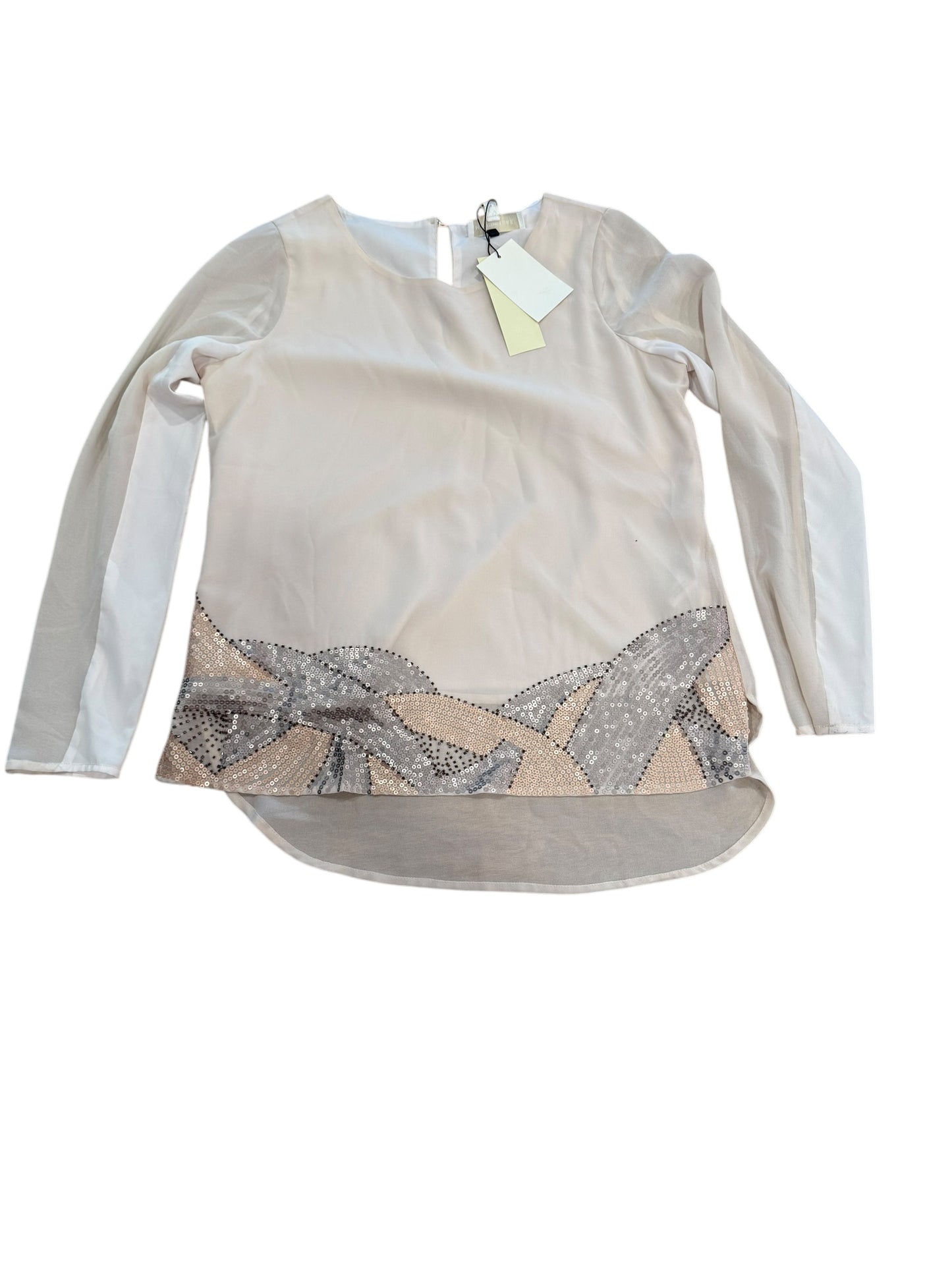 Blouse Long Sleeve By Mm Couture In Cream, Size: Xs