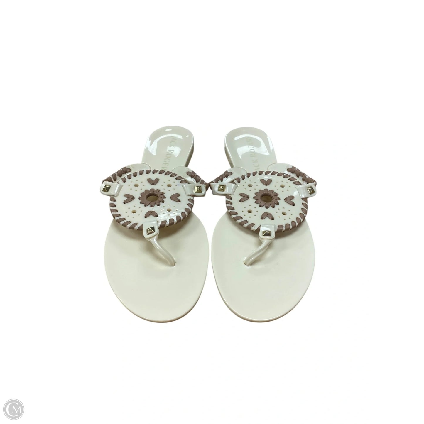 Sandals Flats By Jack Rogers In Brown & Cream, Size: 8
