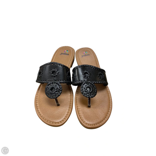 Sandals Flats By Clothes Mentor In Black, Size: 8