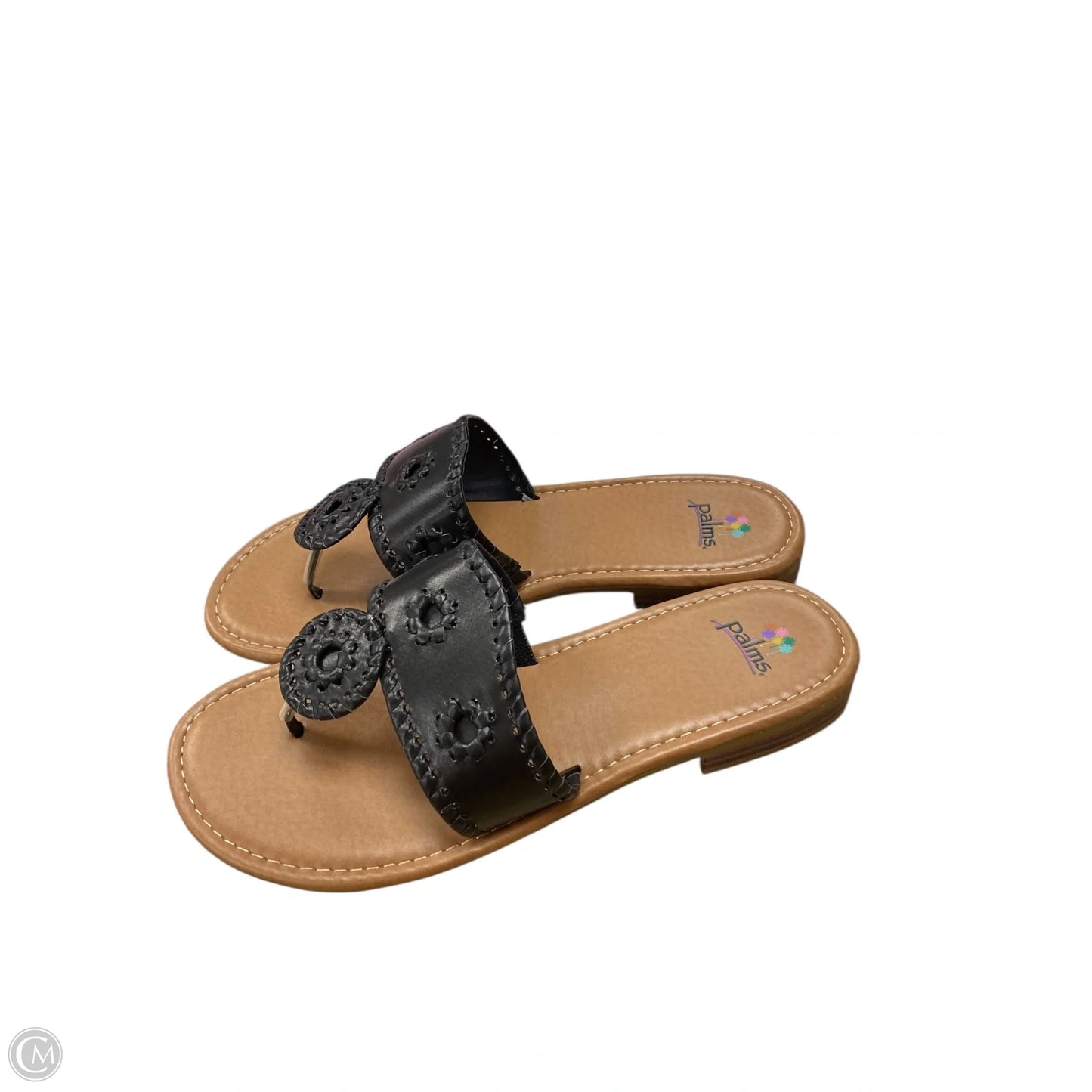 Sandals Flats By Clothes Mentor In Black, Size: 8