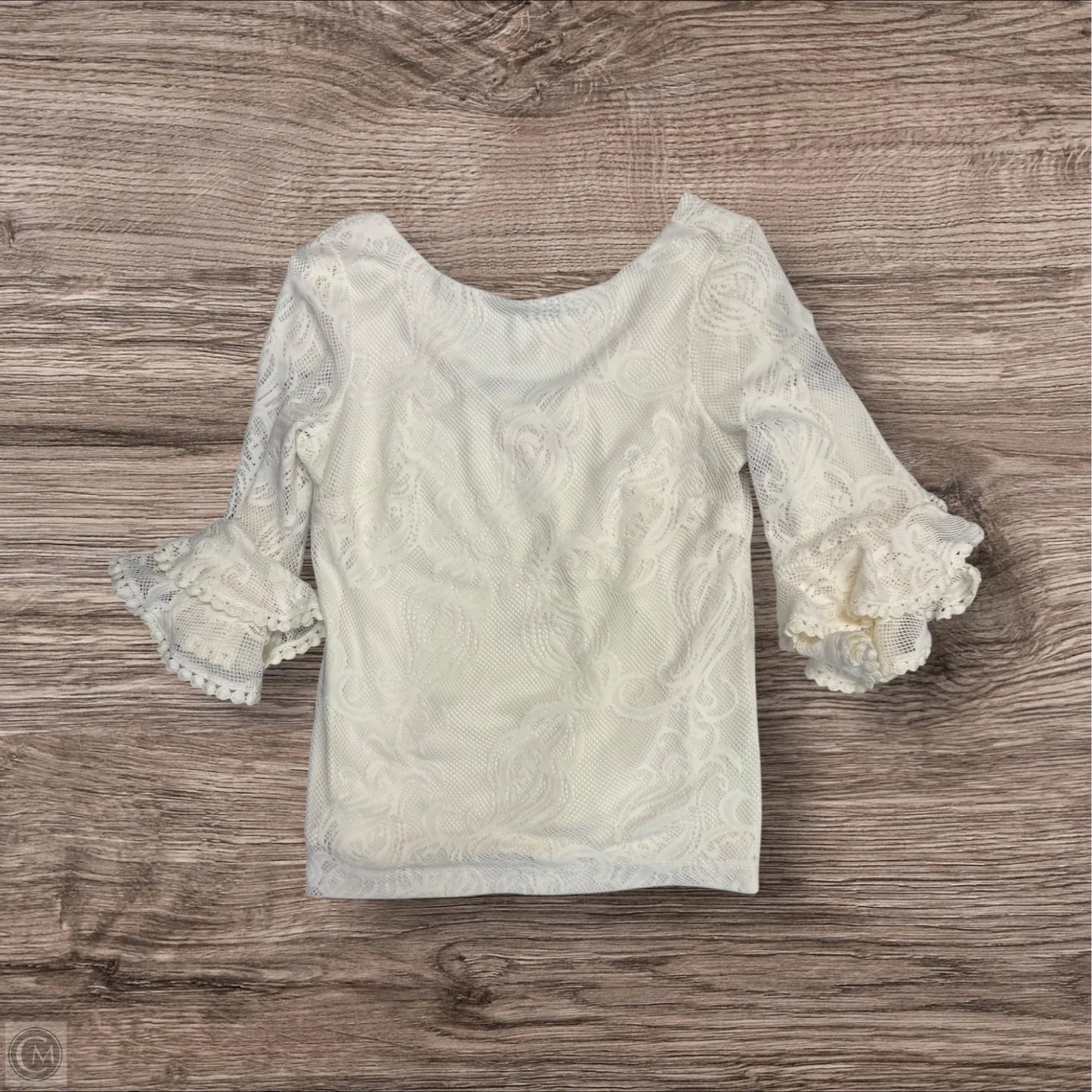 Top 3/4 Sleeve Designer By Lilly Pulitzer In Cream, Size: S