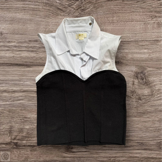 Top Sleeveless By Maeve In Black & White, Size: M