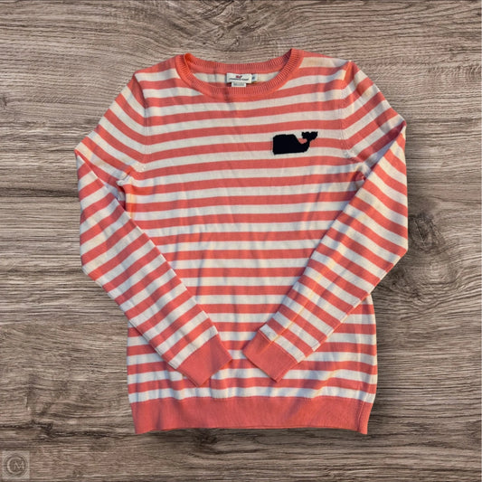 Top Long Sleeve By Vineyard Vines In Pink & White, Size: Xs